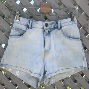 Zara Acid Wash Denim Shorts